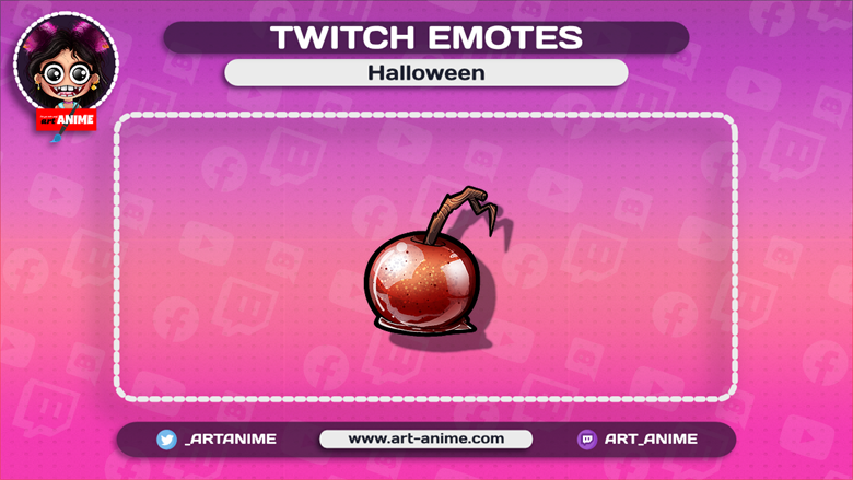 Halloween Apple Candy custom static emote! - artANIME's Ko-fi Shop - Ko ...