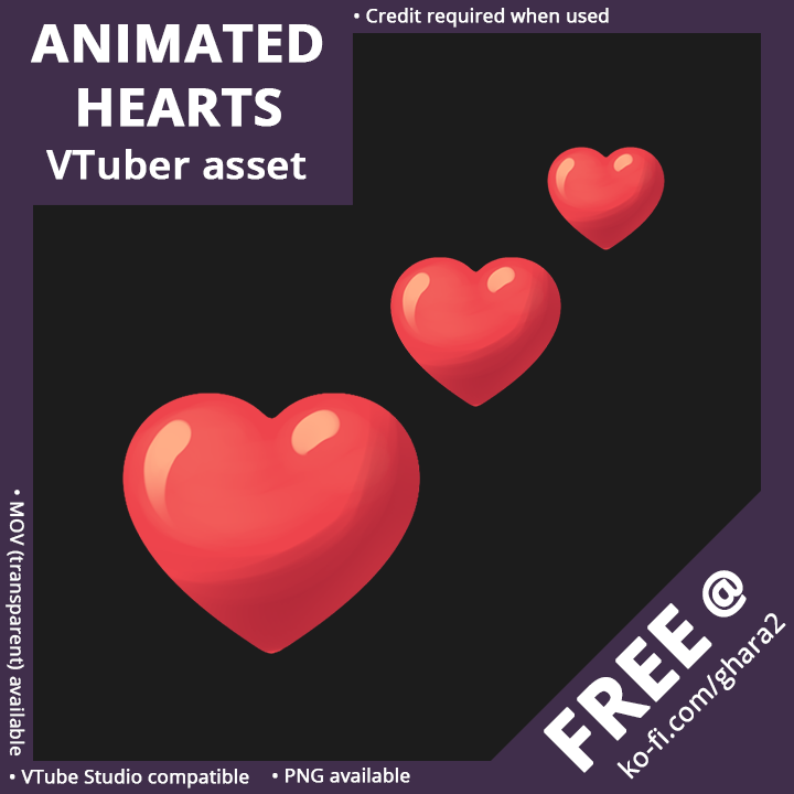 Animated Hearts 【FREE VTuber Asset】 - Ghara2's Ko-fi Shop - Ko-fi ❤️ Where creators  get support from fans through donations, memberships, shop sales and more!  The original 'Buy Me a Coffee' Page.