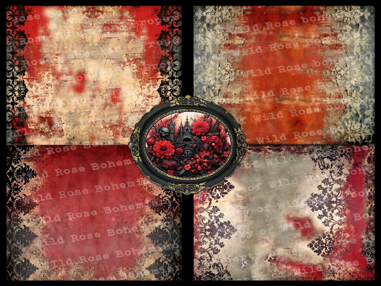 Gothic Red Grunge Junk Journal paper, Gothic Red Grunge EPhemera, Vampire  Tag Kit, Red and Black Halloween, Red Rose and Black - Wild Rose Bohemian Junk  Journal Digitals's Ko-fi Shop - Ko-fi