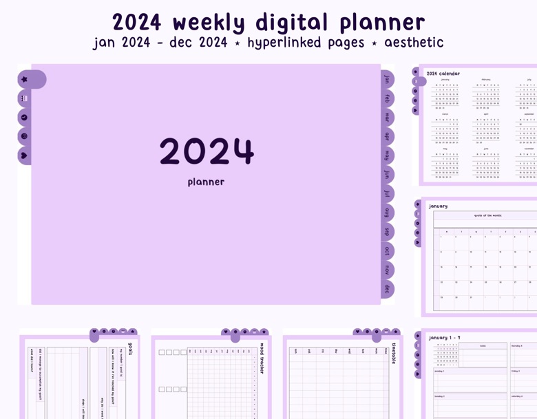 2024 Tarot Planner (3 card) Digital - XOX Digital Studio's Ko-fi
