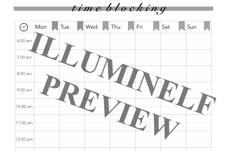 Time Blocking Template - Lumi's Ko-fi Shop
