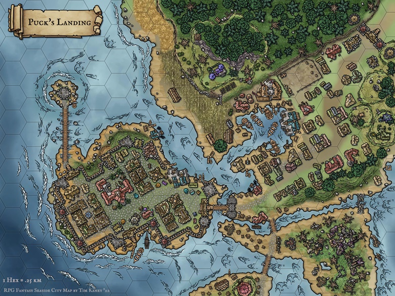 Puck's Landing - Fantasy Seaside City RPG HD Map - Kaney Kreative's Ko ...