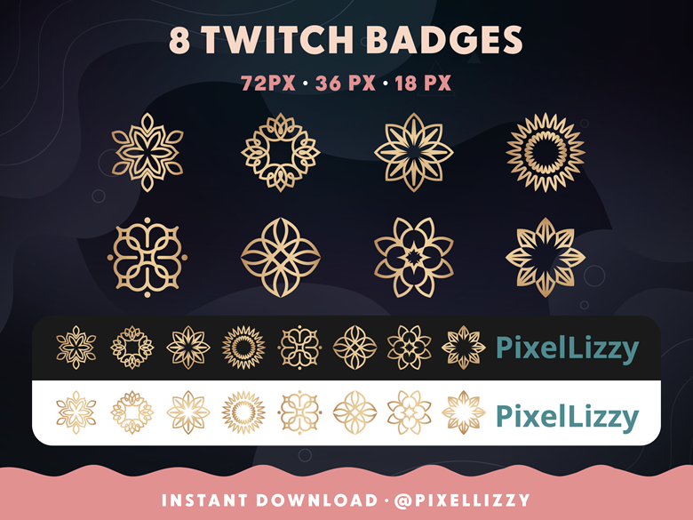 Stream Decoration Overlay Gold Snow - PixelLizzy's Ko-fi Shop