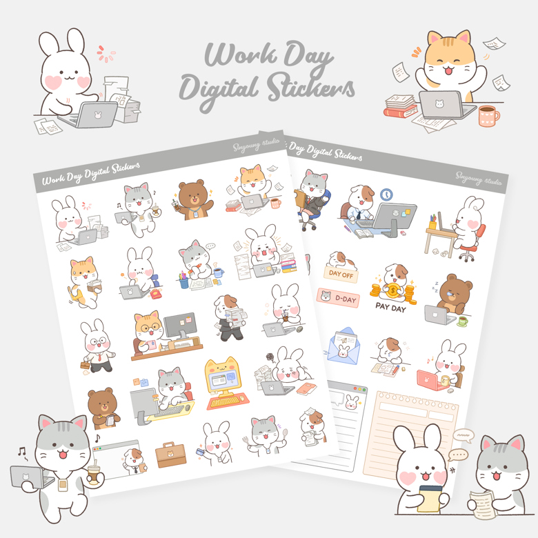 Digital Bullet Journal Stickers - Kelly's Ko-fi Shop - Ko-fi