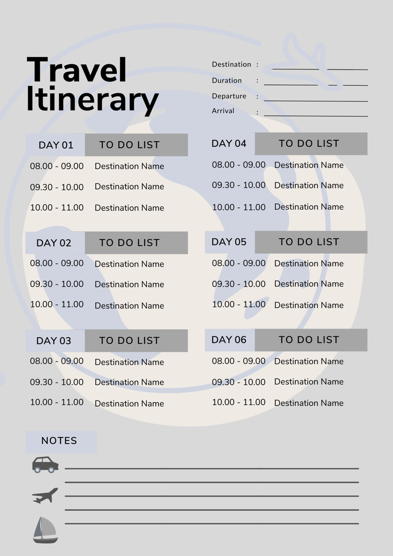 Travel Itinerary Planner - LB Digital Creations's Ko-fi Shop - Ko-fi ️ ...