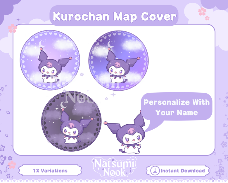 Personalized Kurochan Valorant Map Cover | Moon Purple Stream Overlay ...