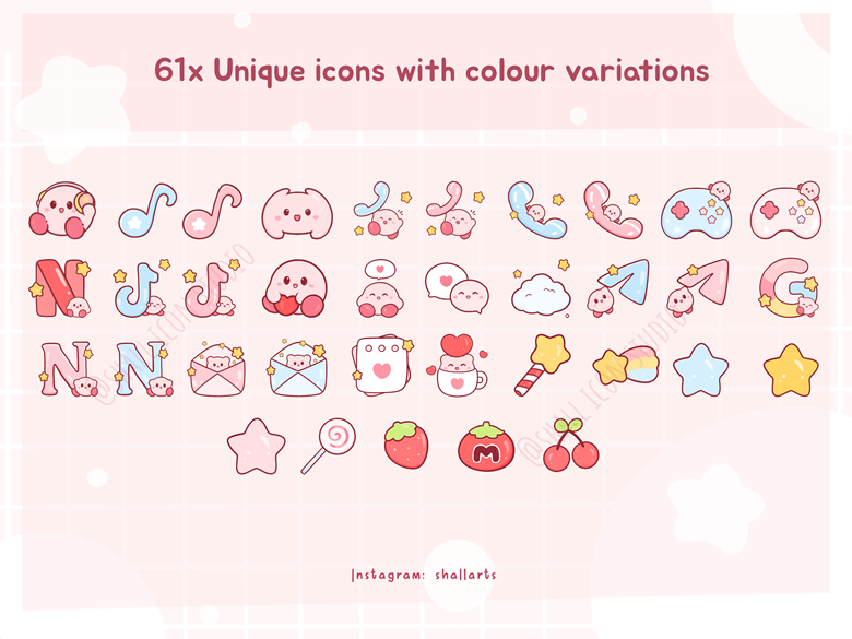 Cute kirby icon pack - Shall's Ko-fi Shop - Ko-fi ️ Where creators get ...