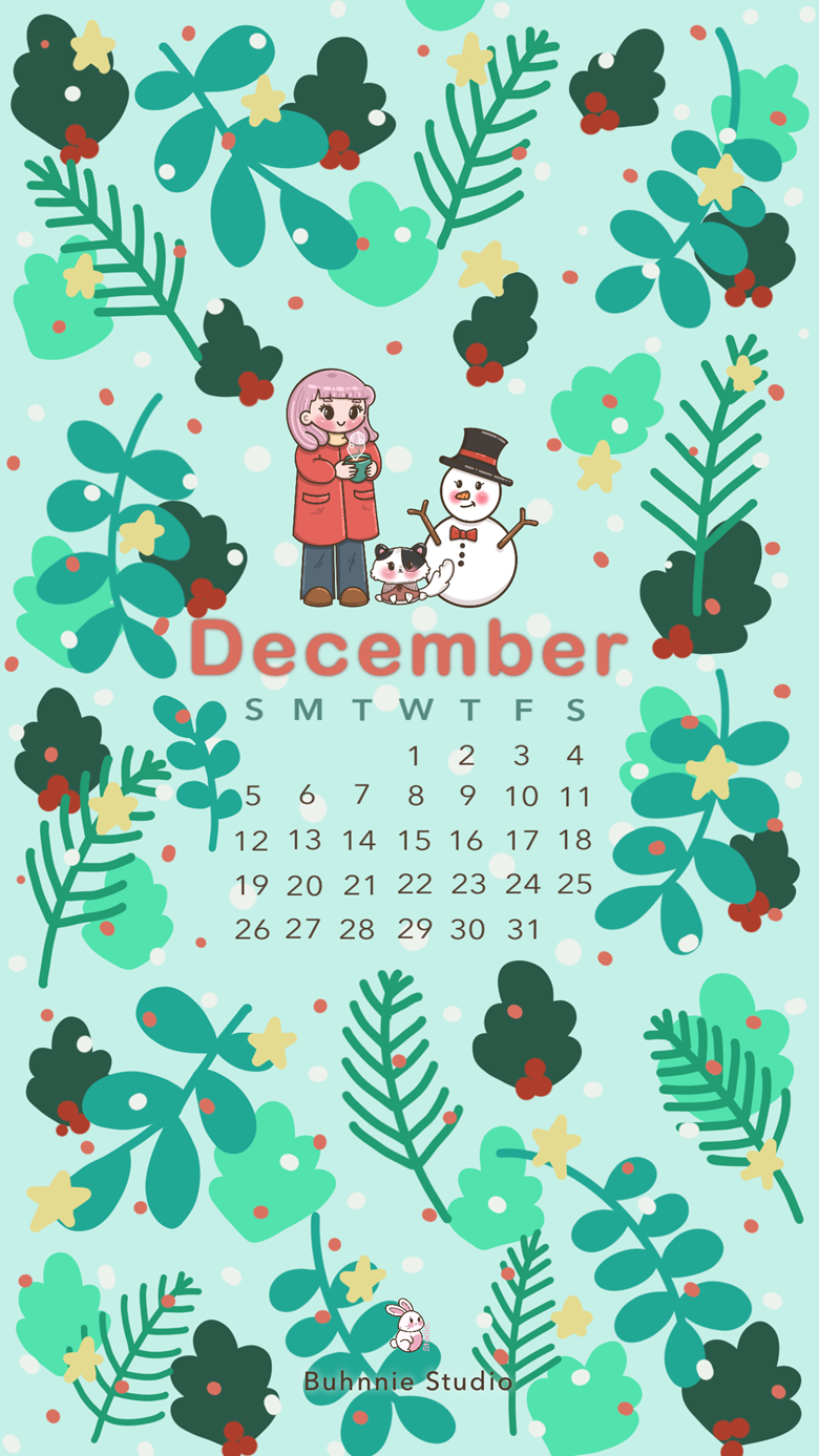 December Phone Calendar Wallpaper - The Floop Lab's Ko-fi Shop - Ko-fi ...