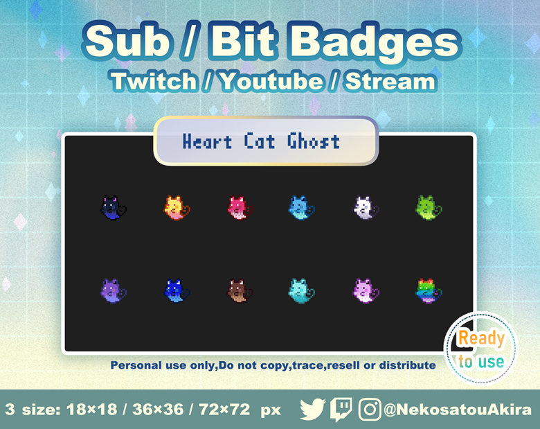 Cat Sub Badges, Twitch Sub Badges