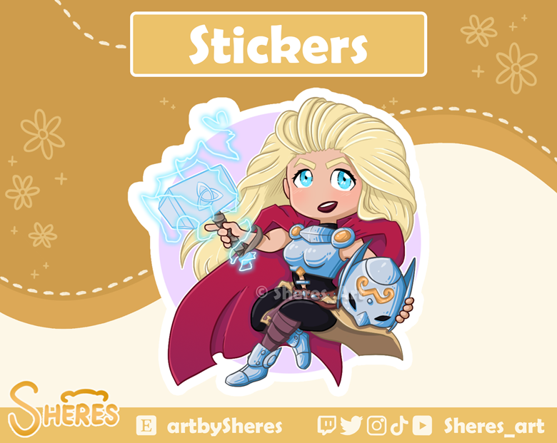 The Mighty Thor sticker - Sheres_Art's Ko-fi Shop - Ko-fi ️ Where ...