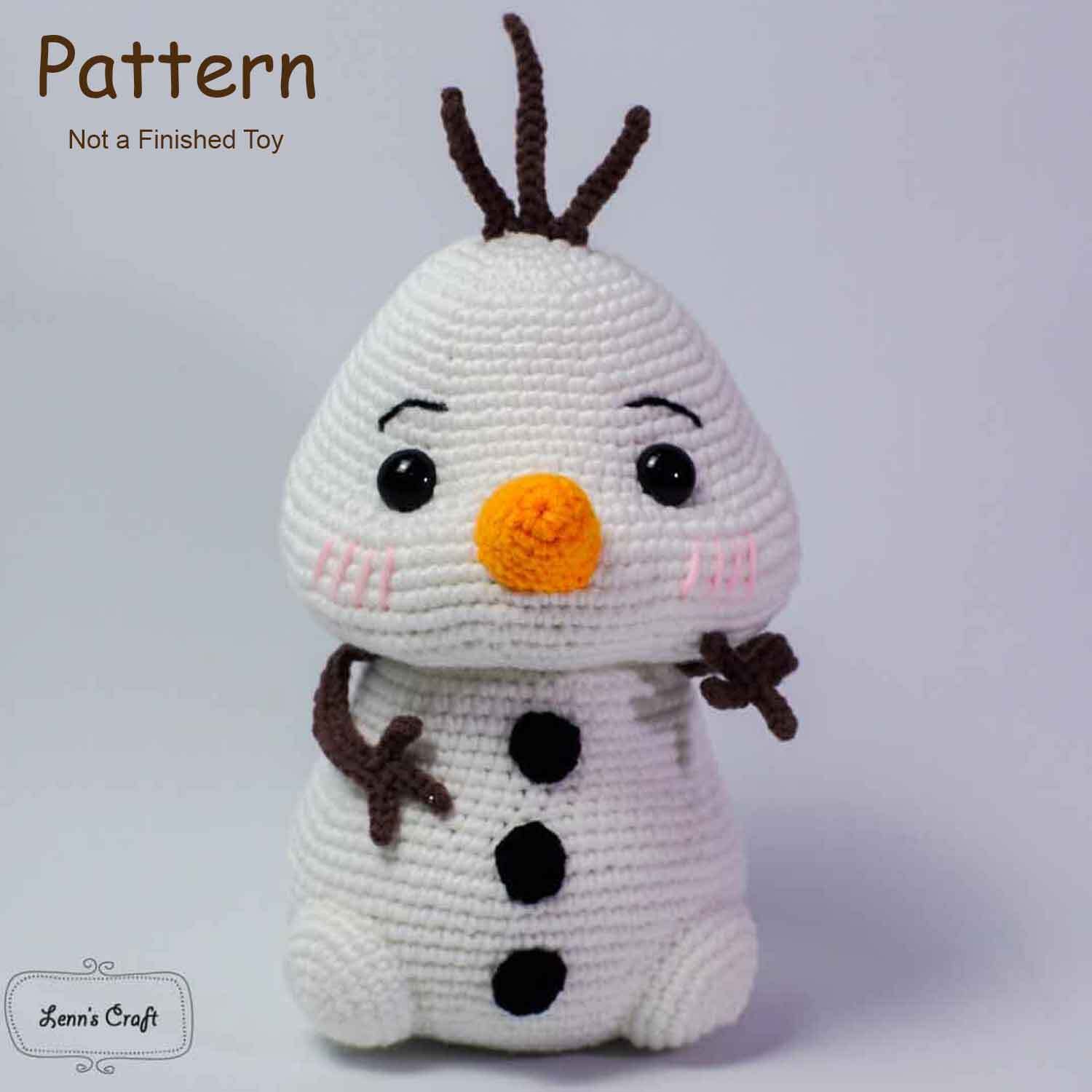 Olaf Frozen snowman amigurumi crochet doll pattern Lenn's Craft