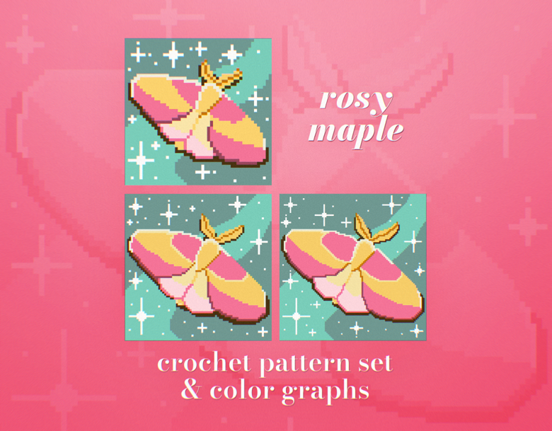 Rosy Maple Moth Cross Stitch Kit, code 8-473 Klart