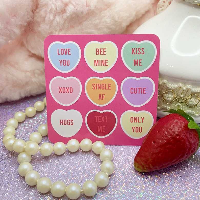 Conversation Heart Mini Sticker Sheets - Confectionery Cutie Art's Ko ...