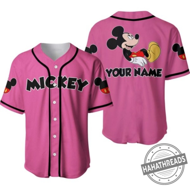 Mickey Mouse Black Pink Disney Custom Baseball Jersey Personalized Cus ...