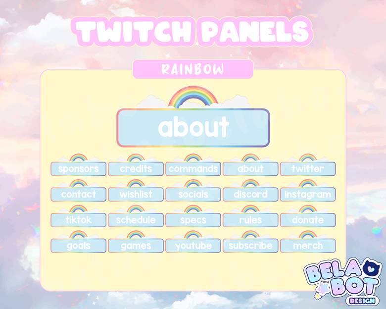 Panels for Twitch / Rainbows / Kawaii - Belabot's Ko-fi Shop - Ko-fi ️ ...