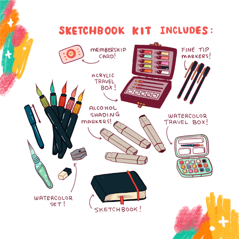 Sketchbook Kit (Physical Items) - Jesse's Ko-fi Shop - Ko-fi ❤️ Where  creators get support from fans through donations, memberships, shop sales  and more! The original 'Buy Me a Coffee' Page.