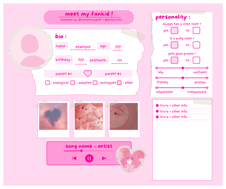 Selfship Fankid Canva Template ♡ - Merlin 's Ko-fi Shop - Ko-fi ️ Where 