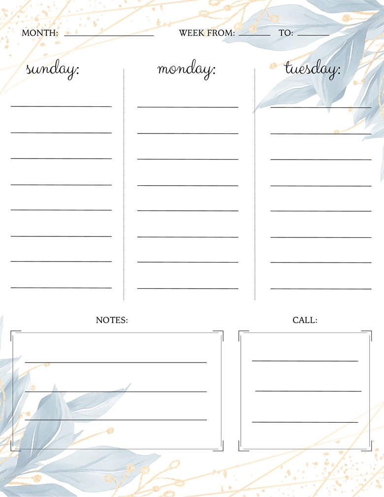 Elegant Printable Daily Planner template