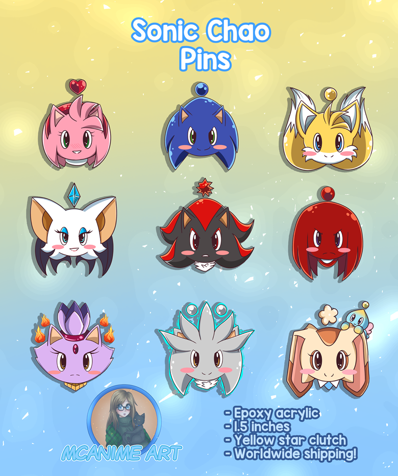 Sonic Chao Pins - McAnime Art's Ko-fi Shop