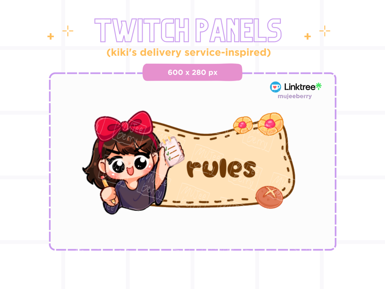 Chibi Twitch Panels Pack | Kiki's Delivery Service-inspired | Streamer ...