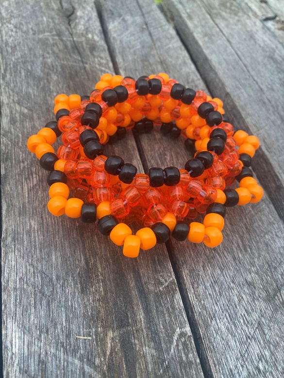 Pumpkin King Flower Kandi Bracelet