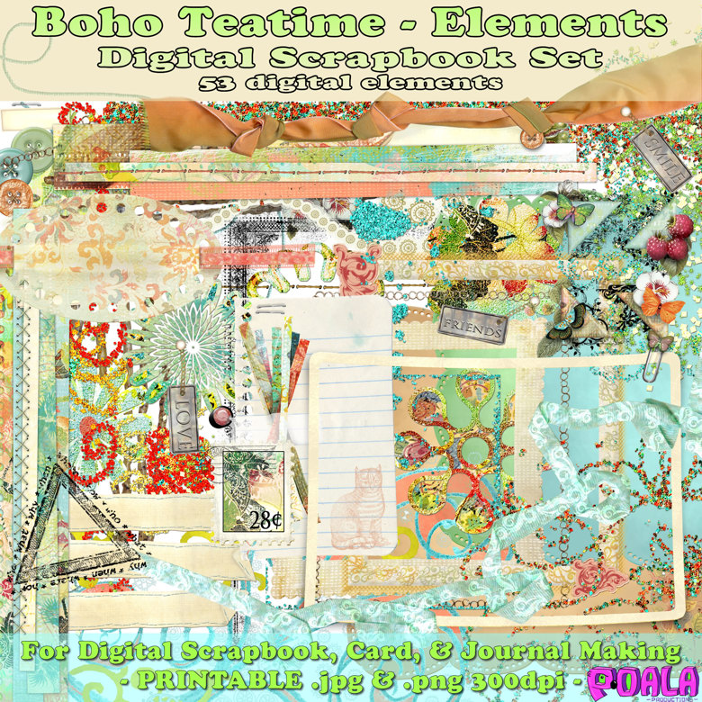 Boho Teatime Digital Scrapbook Kit - SnoBunni's Ko-fi Shop - Ko-fi ❤️ Where  creators get support from fans through donations, memberships, shop sales  and more! The original 'Buy Me a Coffee' Page.