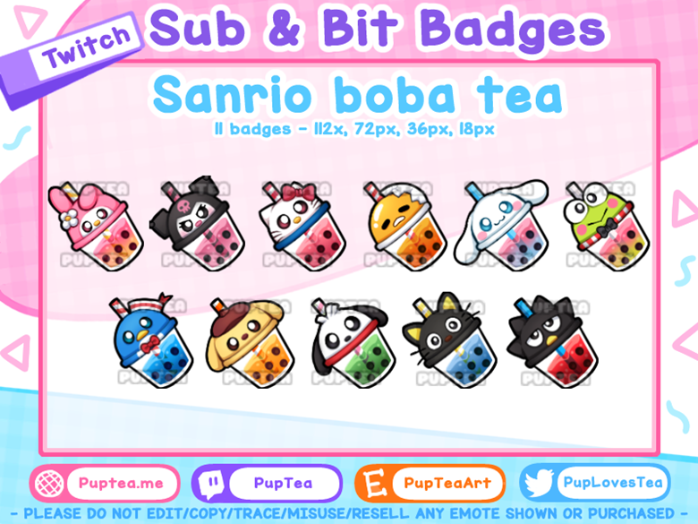 11x Cute Sanríó Twitch Sub Badges Cheer Bit Badges Pupteas Ko Fi Shop Ko Fi ️ Where