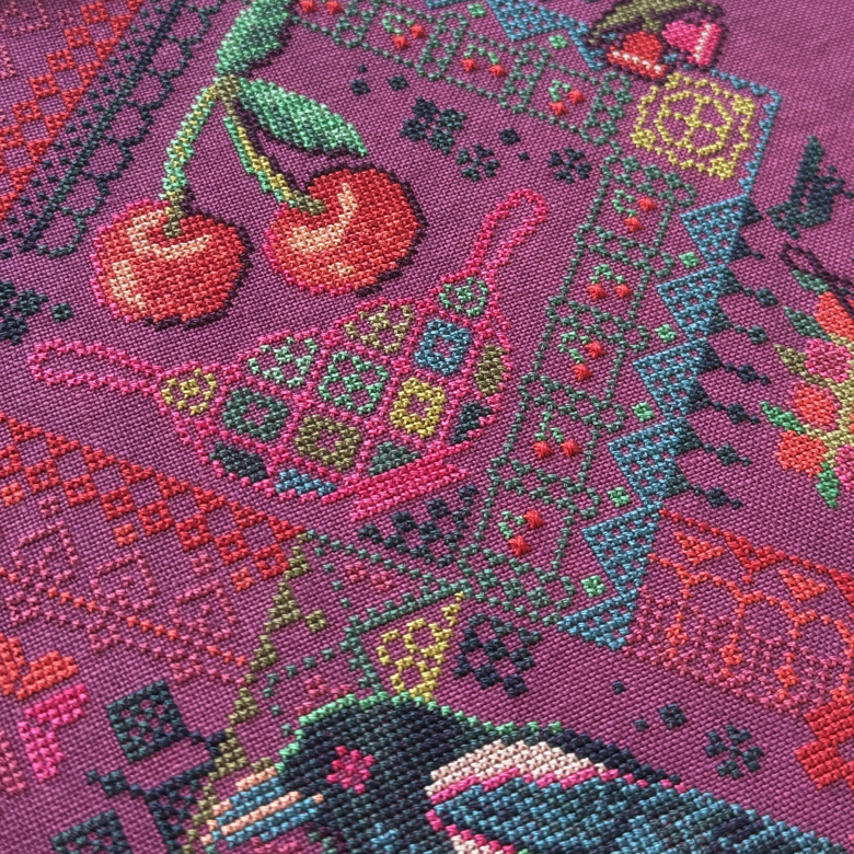 Cherry Magpie Counted Cross Stitch Pattern - DIGITAL - Etsy