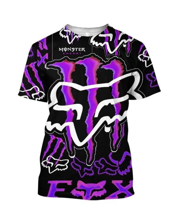 Monster Energy purple hoodie Fox racing Racer Biker F1 Tshirt