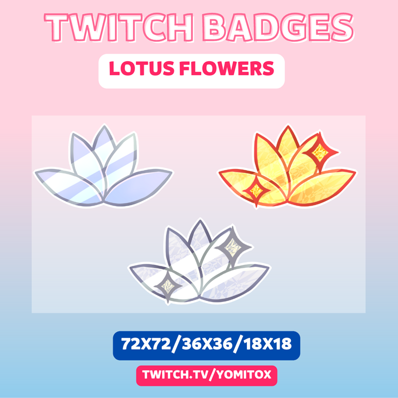 Lotus Flowers Twitch Badges - yomitox's Ko-fi Shop - Ko-fi ️ Where ...