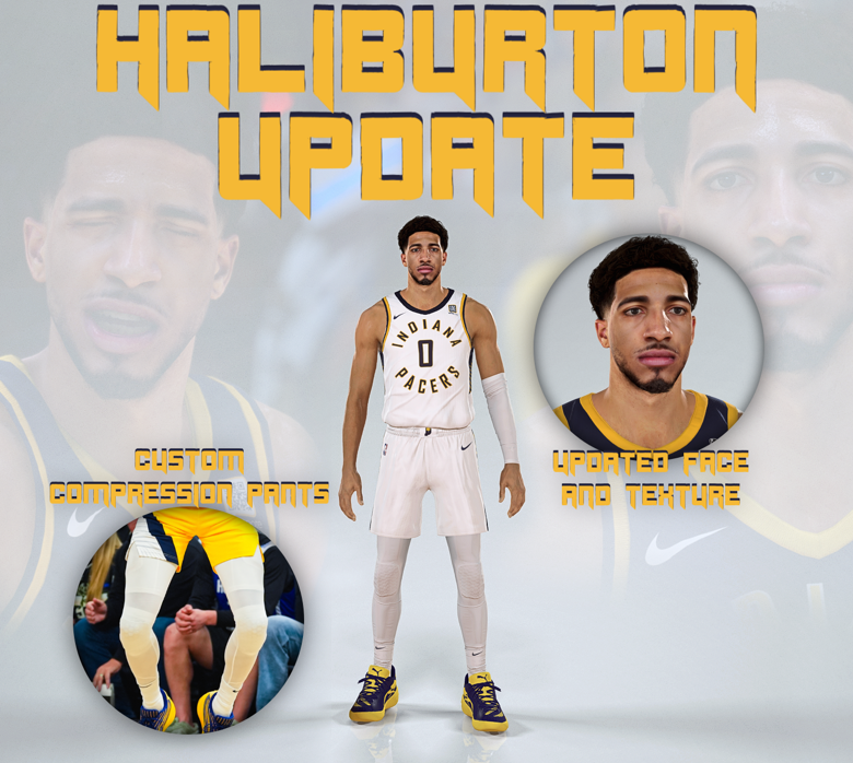 Tyrese Haliburton Cyberface NBA 2K25 [UPDATED] - kirv2k's Ko