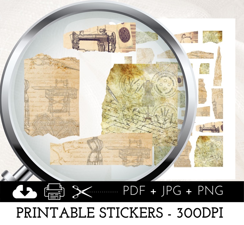 vintage torn paper printable stickers thejournalbabes s ko fi shop ko fi where creators get support from fans through donations memberships shop sales and more the original buy me a coffee page