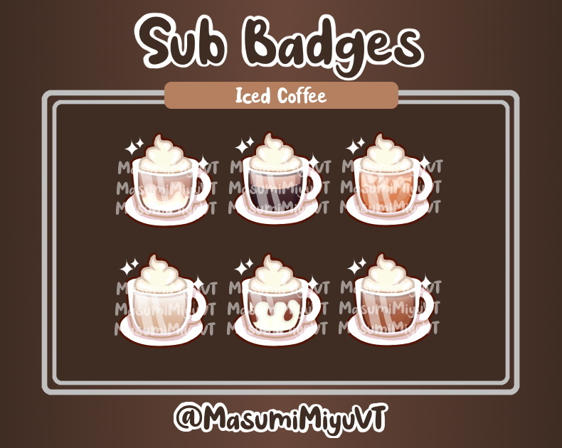 Twitch Sub Badges - Iced Coffee - MasumiMiyuVT's Ko-fi Shop - Ko-fi ️ ...