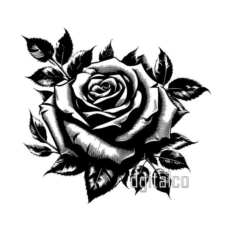 Tattoo Rose Vector Stock Photos and Images - 123RF