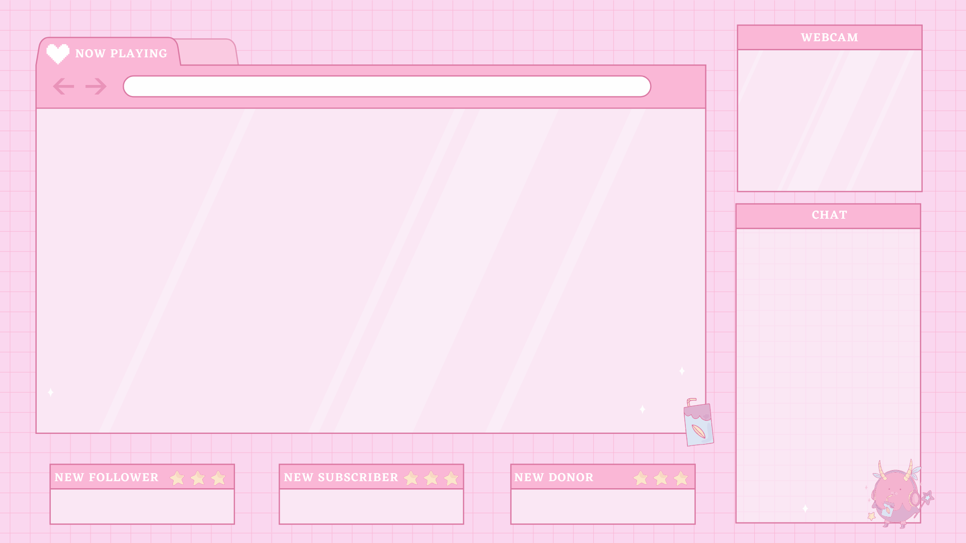 Pink Twitch Overlay (Just Chatting & Gaming + Overlay Stickers w ...