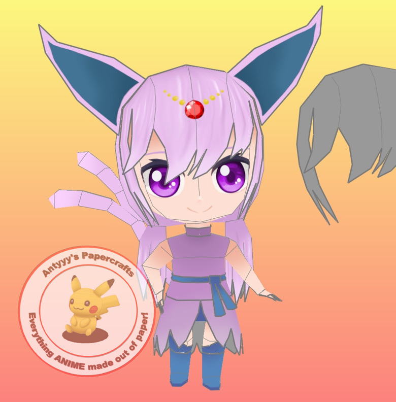 Pokemon - Espeon Chibi Human Papercraft - Antyyy's Ko-fi Shop - Ko-fi ️ ...