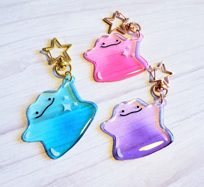 2inch Transparent Holographic Ditto resin dome keychain - Royarach's Ko ...