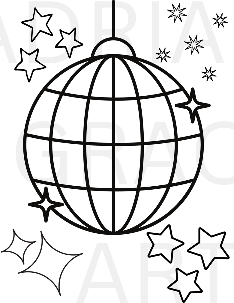 Disco Ball Coloring Page Printable PDF - Adriana Grace Arts Ko-fi Shop -  Ko-fi ❤️ Where creators get support from fans through donations,  memberships, shop sales and more! The original Buy Me