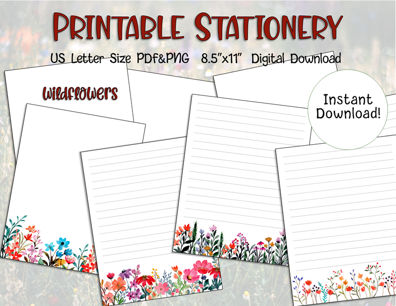 Wildflowers Letter Papers