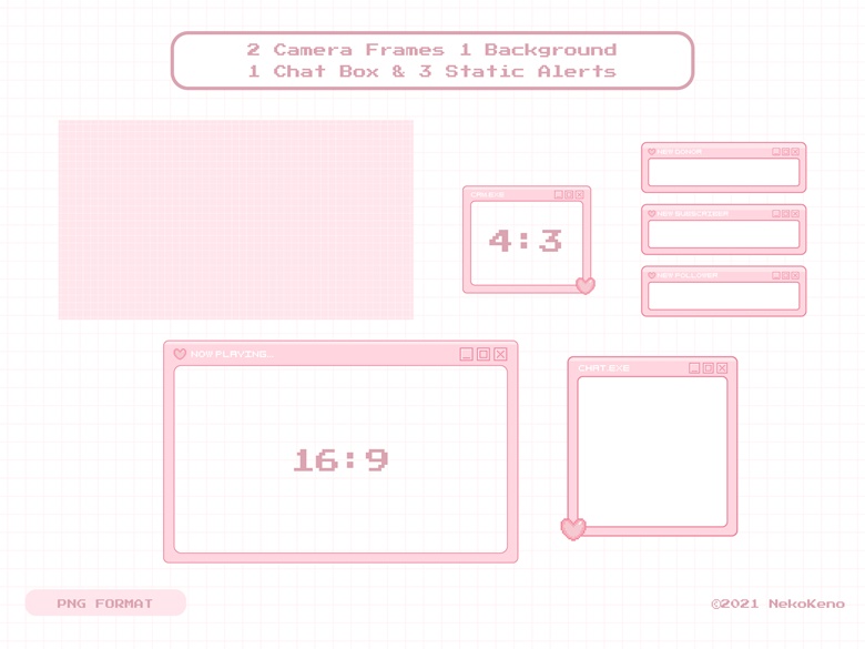 Rose Pink Modular Twitch Overlay - WanderingSoul's Ko-fi Shop - Ko