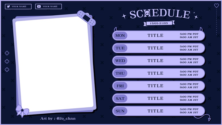 FREE Purple Schedule Template JoChnn s Ko fi Shop Ko fi Where 
