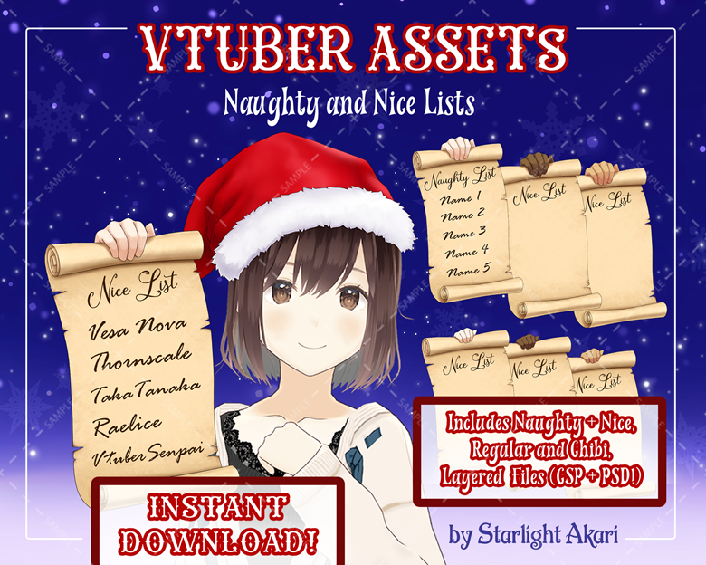 Vtuber advent calendar naughty and nice lists starlight s ko fi