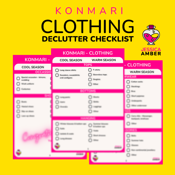 Konmari Clothing Decluttering Checklist - JessicaAmber Lifestyle's Ko ...