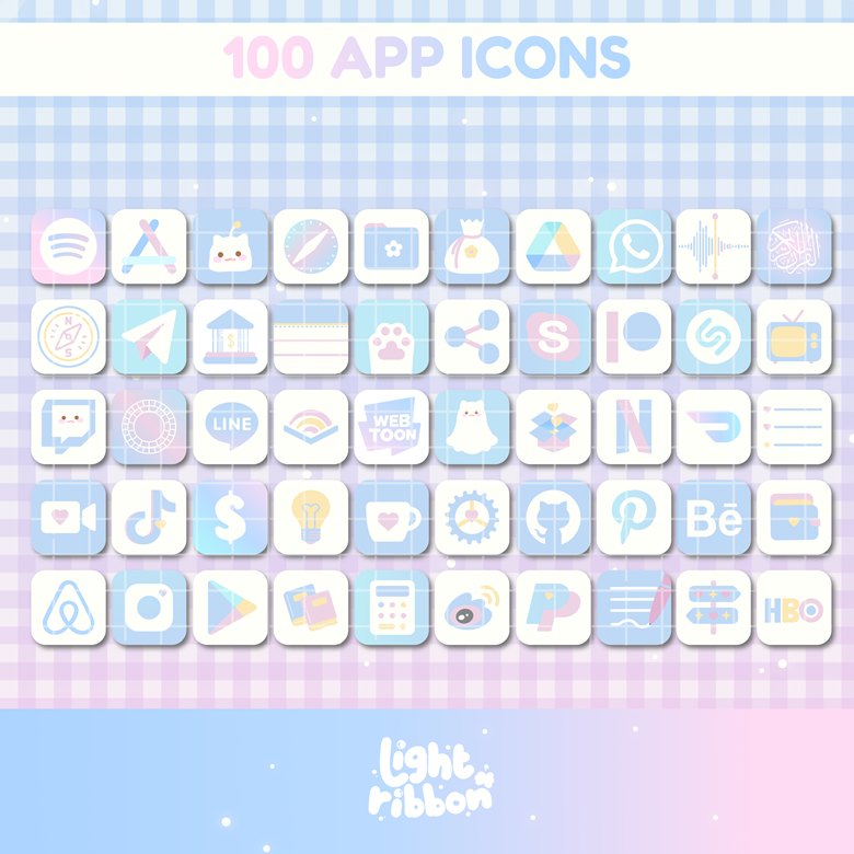 Light Blue App Icons for iOS 14 & Android - Free Aesthetic Baby Blue Icons