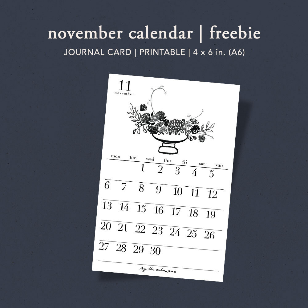 November Calendar | Printable Freebies - Journaling by The Calm Seas's ...