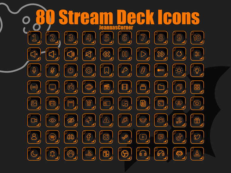 80 black and orange halloween stream deck icons for streaming cute