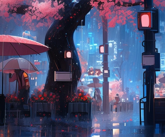 Lo-Fi Cozy House Rainy Night Live Wallpaper - MoeWalls