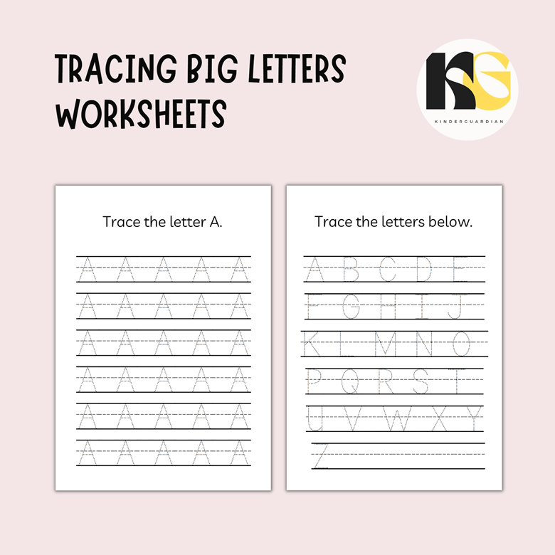 Tracing Big Letters Printable Worksheet for Kindergarten - Kinder ...