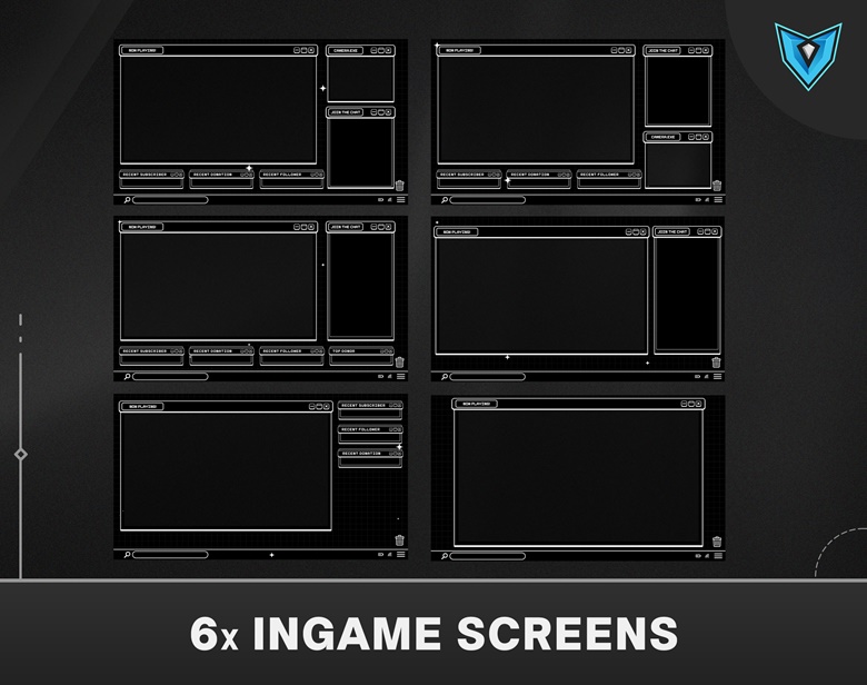 Animated Stream Package Overlay Black Pixels , Pixel Stream Pack, Pixel ...