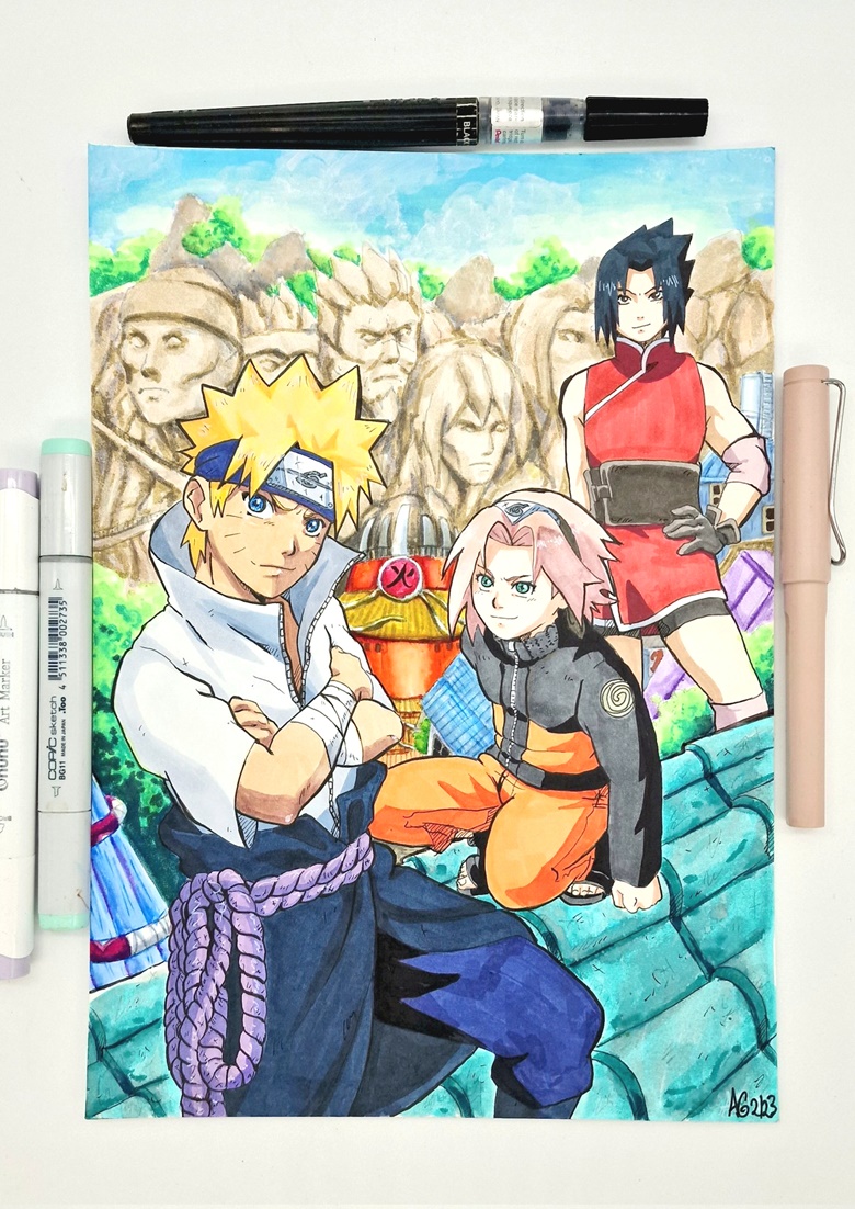 Team 7 Drawing, what do you guys think ? : r/Naruto
